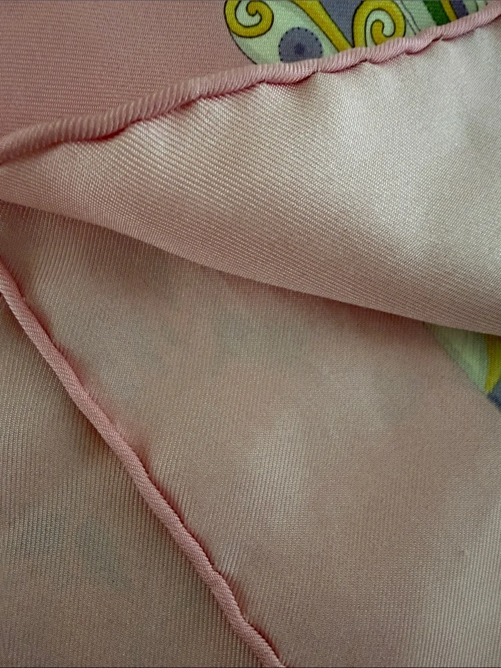 Salvatore Ferragamo Pink, Yellow & Green Silk Scarf